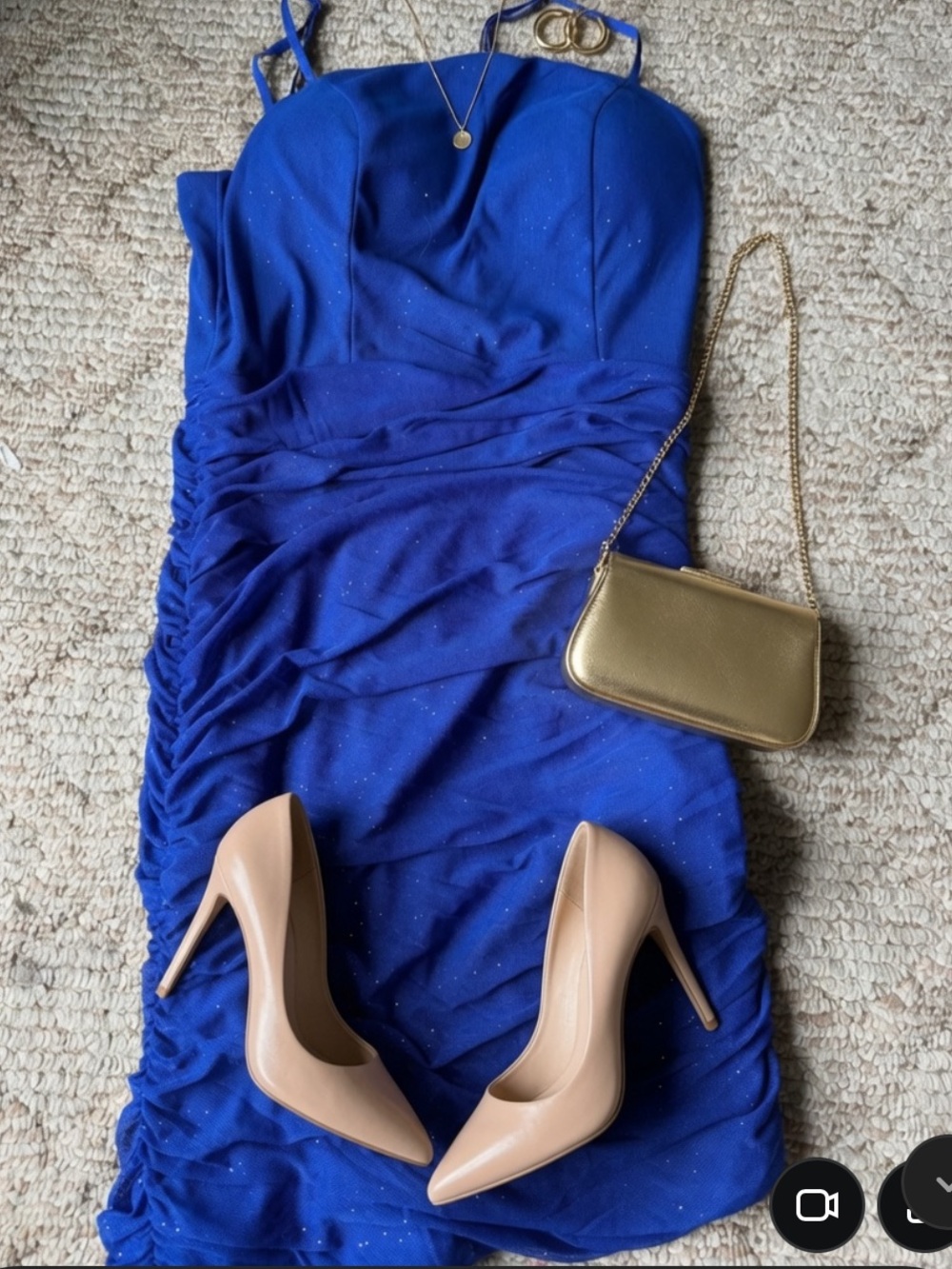 Royal Blue Ruched Strapless Women’s Dress